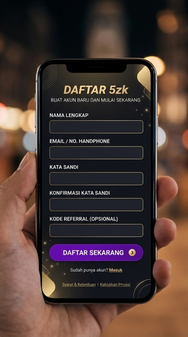 Cara Mudah Registrasi Akun Baru 5zk di Android