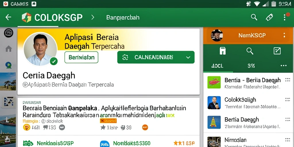 Antarmuka COLOKSGP menampilkan berita daerah dengan jelas dan menarik.