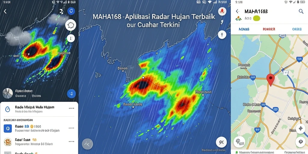 Tampilan antarmuka aplikasi MAHA168 dengan fungsi Radar Hujan yang informatif.