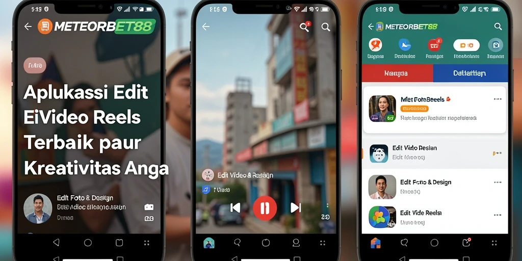 Tampilan antarmuka aplikasi METEORBET88 untuk Edit Video Reels