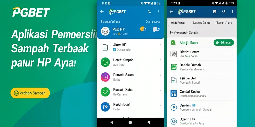 Antarmuka PGBET yang intuitif untuk membersihkan sampah pada perangkat.