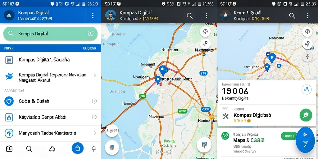 Tampilan antarmuka aplikasi Kompas Digital SD107 yang intuitif dan mudah digunakan.