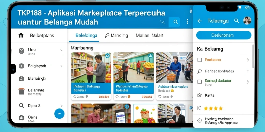 Antarmuka aplikasi TKP188 yang sederhana dan intuitif untuk belanja online.